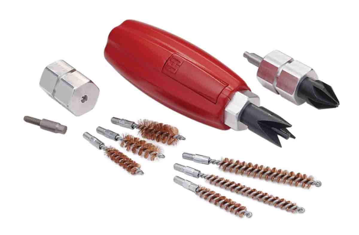 The Hornady Quick Change Hand Tool includes all the bits required to prep sized cases.